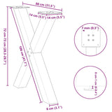 X-förmige Esstischbeine 2 Stück 80x(72-73) cm Stahl