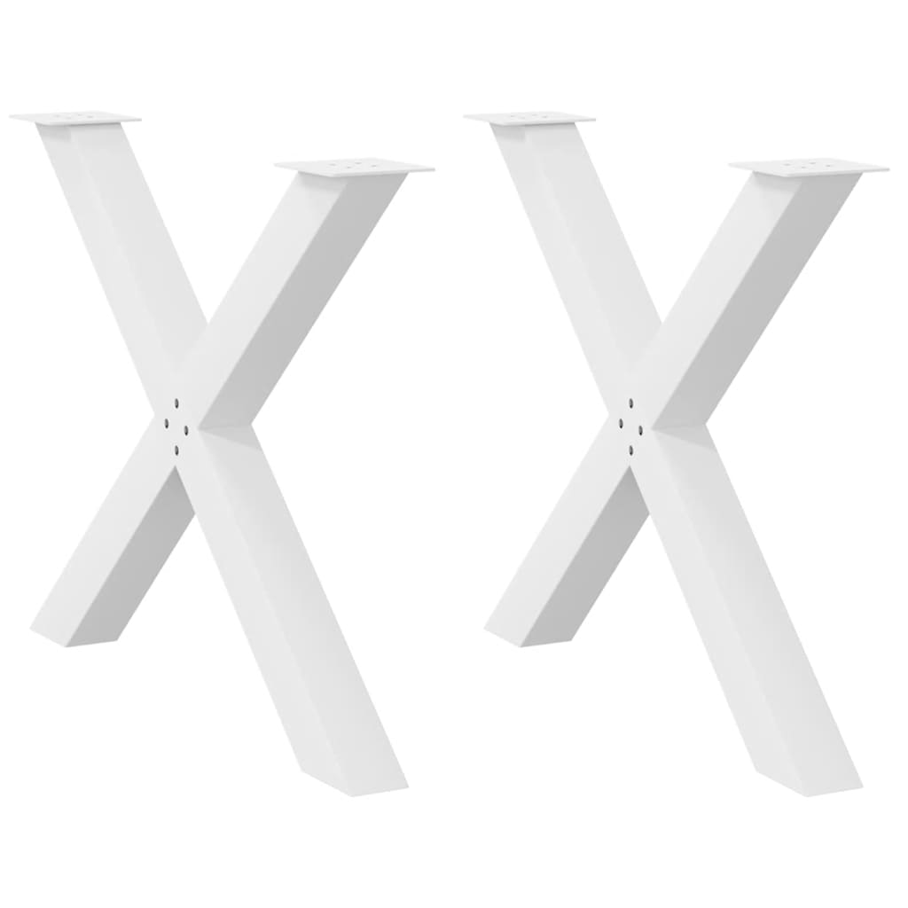 X-shaped dining table legs 2 pcs white 90x(72-73) cm