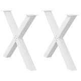 X-shaped dining table legs 2 pcs white 90x(72-73) cm