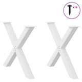 X-shaped dining table legs 2 pcs white 90x(72-73) cm