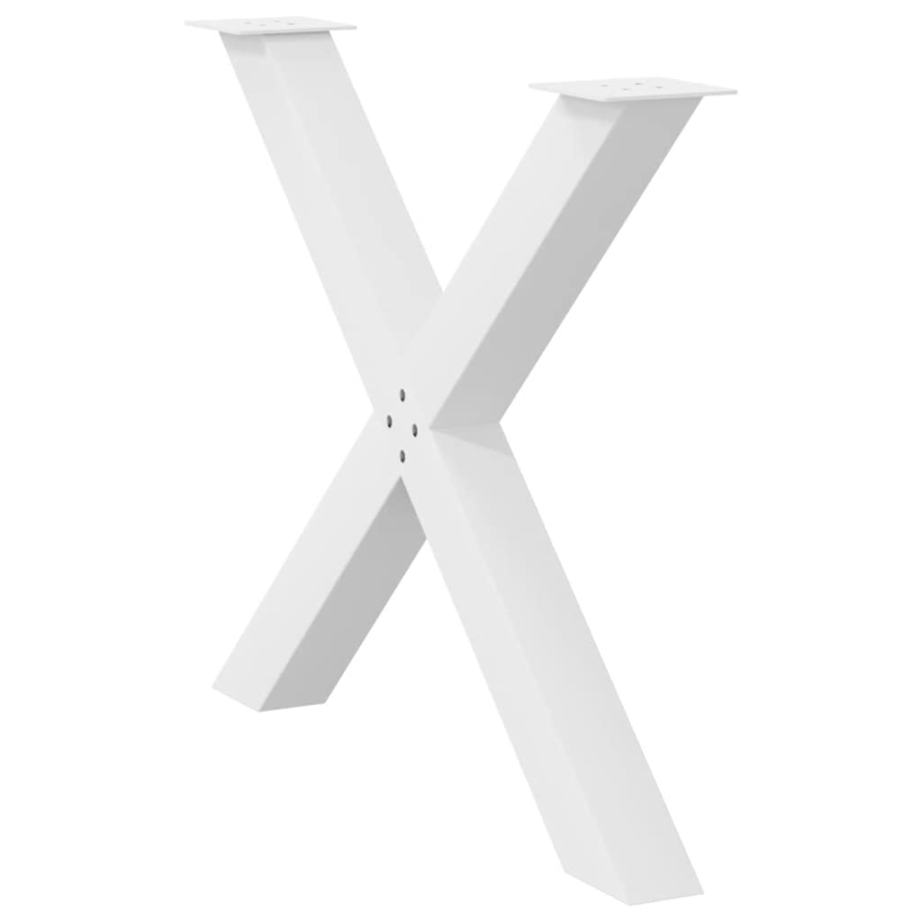 X-shaped dining table legs 2 pcs white 90x(72-73) cm