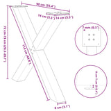 Pieds de table à manger forme de X 2 pcs 90x(72-73) cm acier