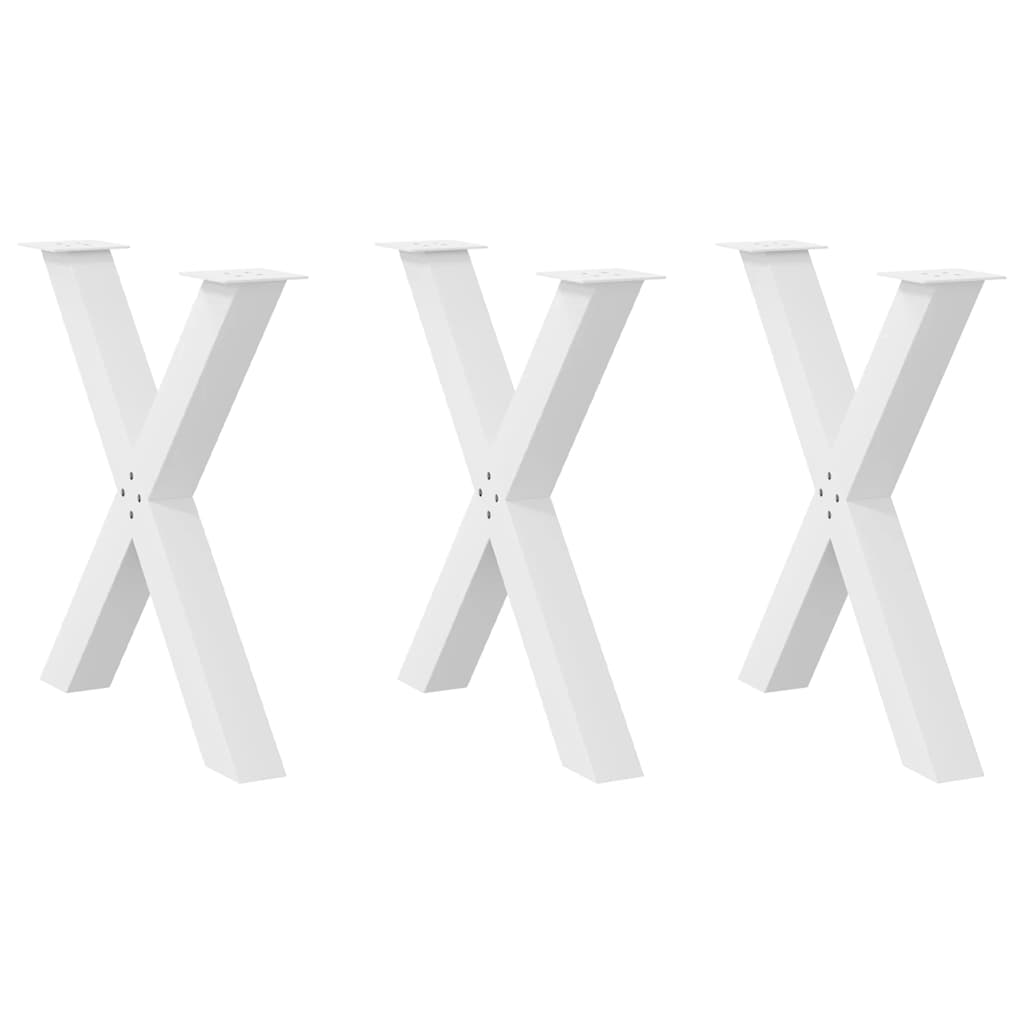 X-shaped dining table legs 3 pcs white 70x(72-73) cm