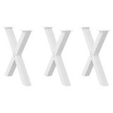 X-shaped dining table legs 3 pcs white 70x(72-73) cm