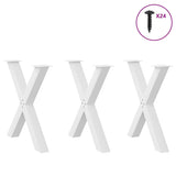 X-shaped dining table legs 3 pcs white 70x(72-73) cm