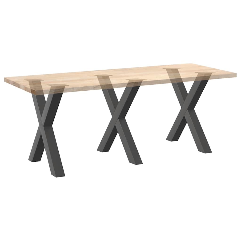 Pieds de table à manger forme de X 3 pcs 70x(72-73) cm acier