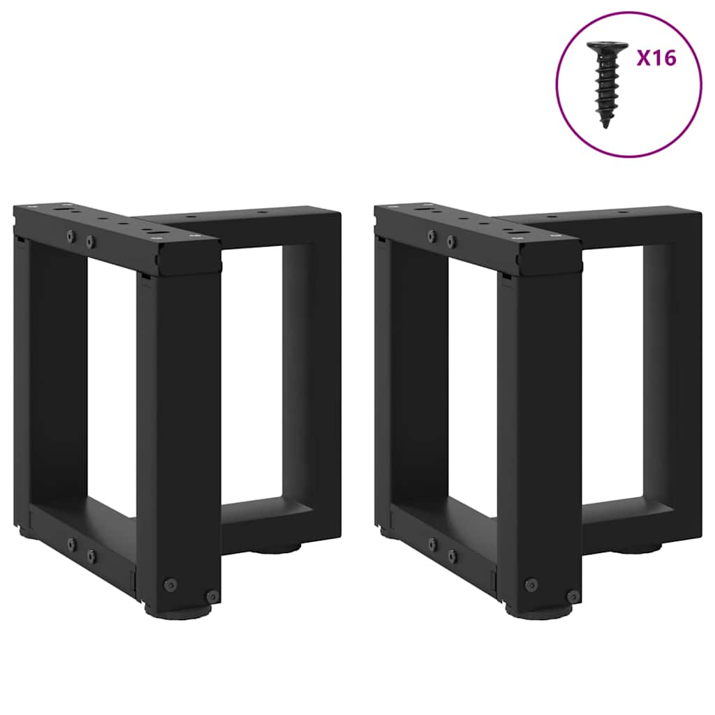 Pieds de table basse en forme de T 2 pcs noir 30x25x(30-31) cm