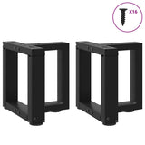 Pieds de table basse en forme de T 2 pcs noir 30x25x(30-31) cm