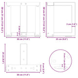 T-förmige Couchtischbeine 2 Stück Anthrazit 30x25x(30-31)cm