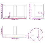 T-förmige Couchtischbeine 2 Stück Anthrazit 40x25x(30-31)cm