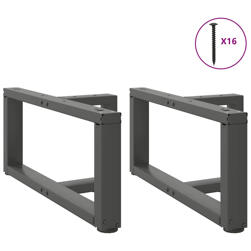 Pieds de table basse forme de T 2pcs anthracite 70x25x(30-31)cm