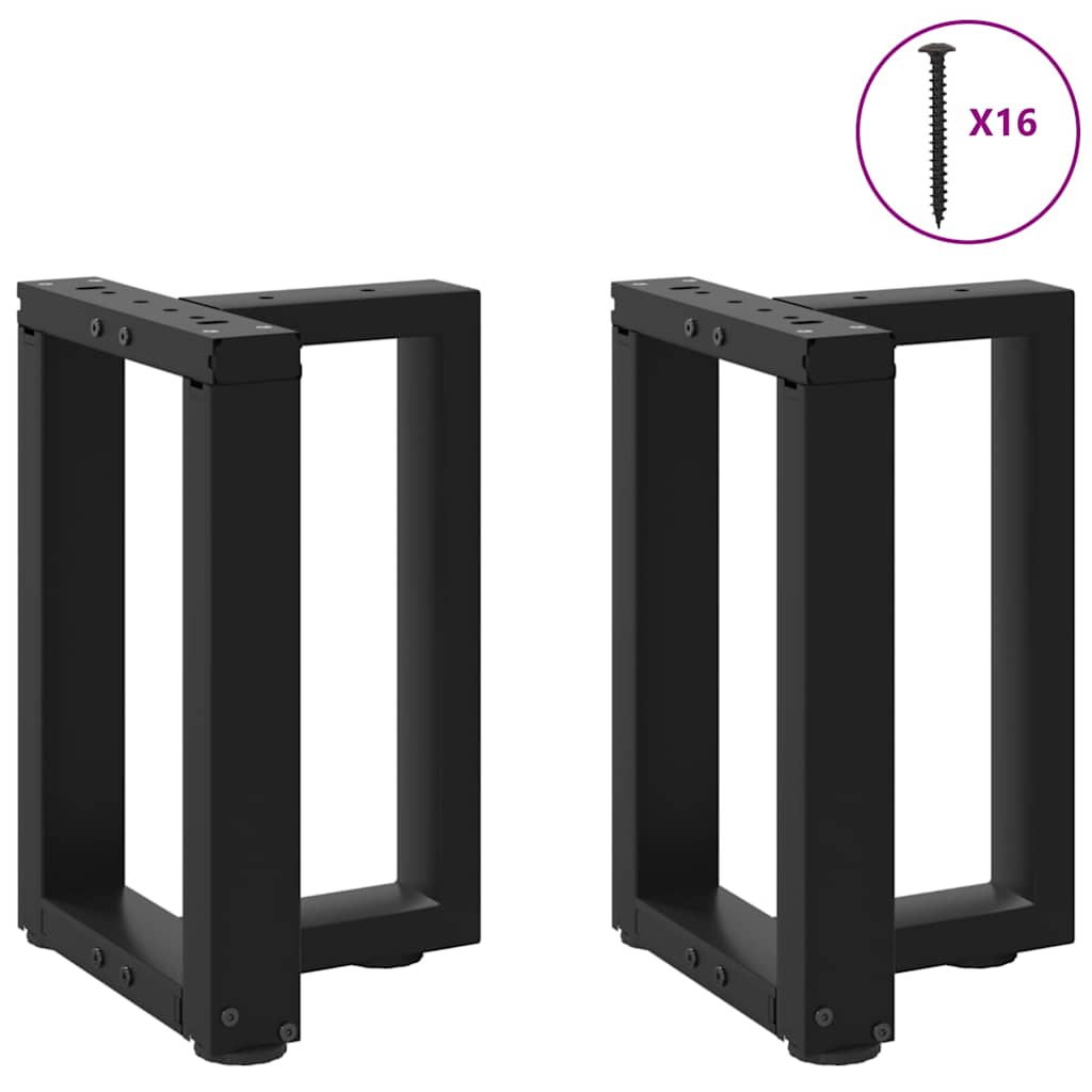 Pieds de table basse forme de T 2pcs noir 28x25x(42-43)cm acier