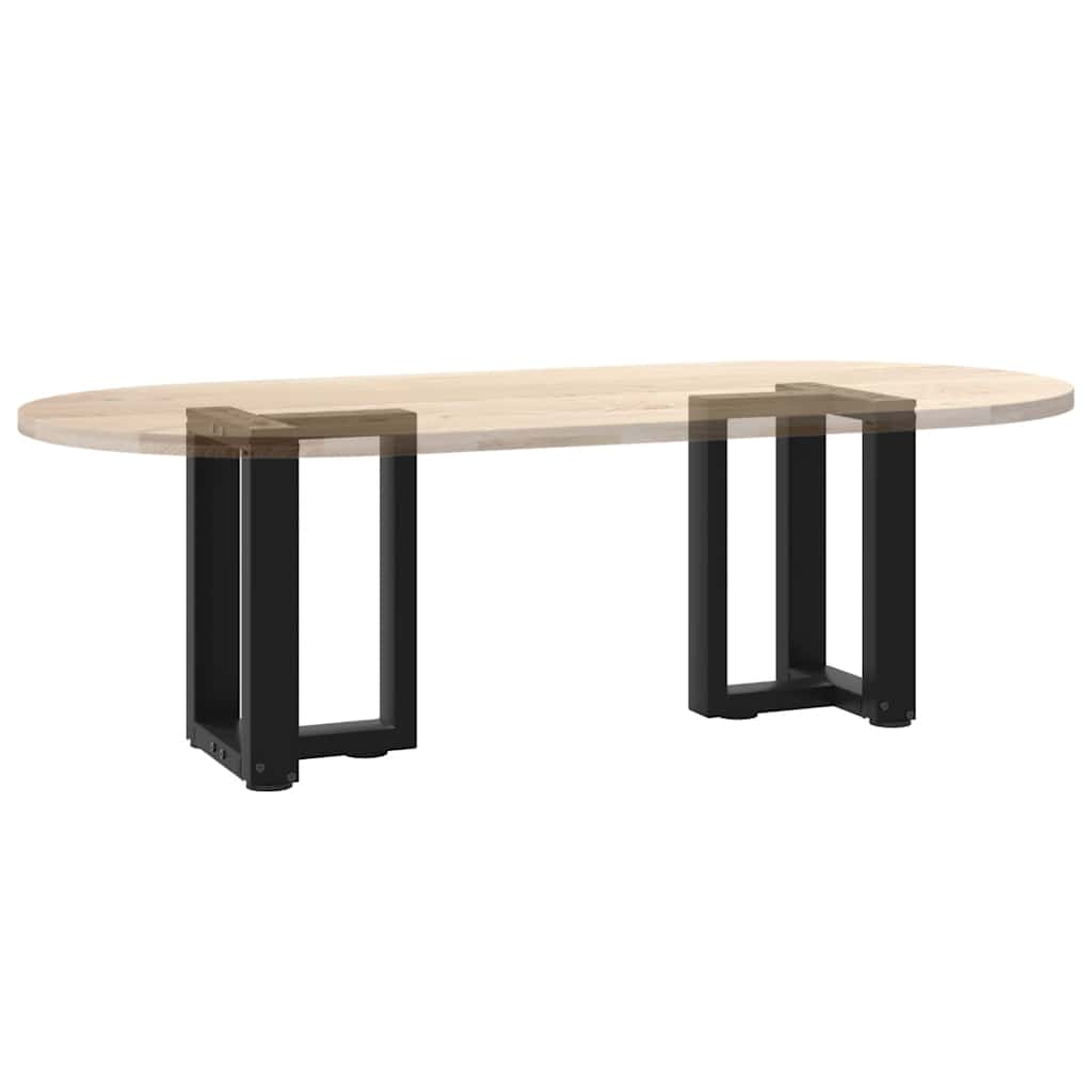 Pieds de table basse forme de T 2pcs noir 28x25x(42-43)cm acier