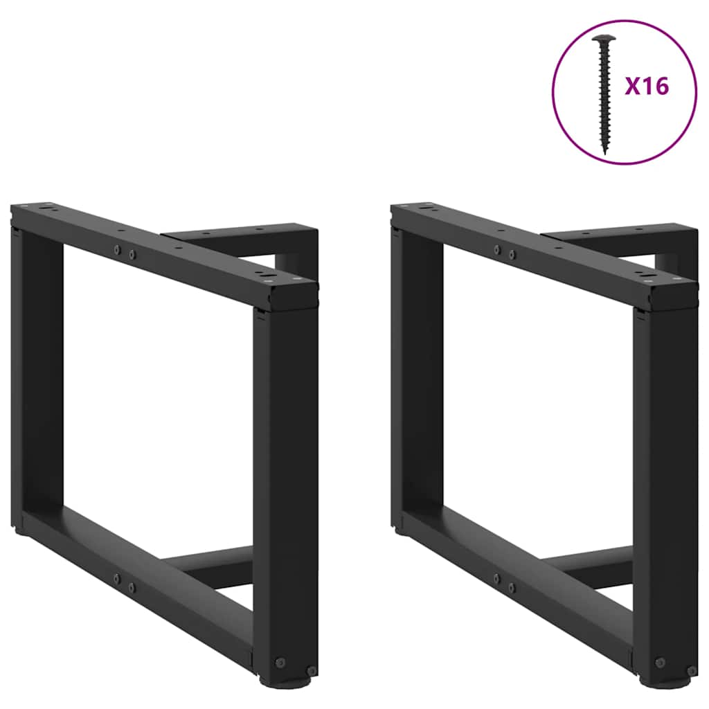 Pieds de table basse forme de T 2pcs noir 60x25x(42-43)cm acier