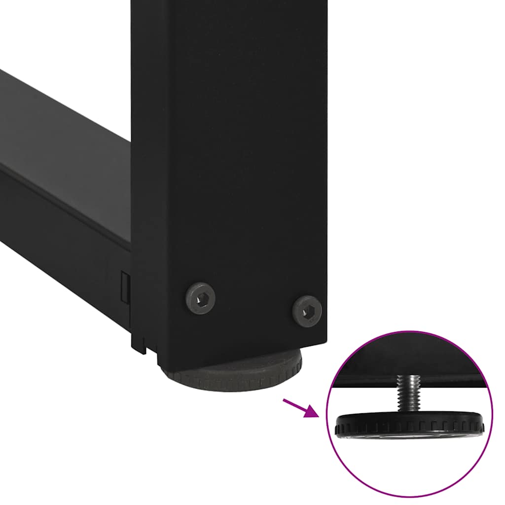 Esstischbeine T-Form 2 Stück schwarz 50x35x(72-73) cm