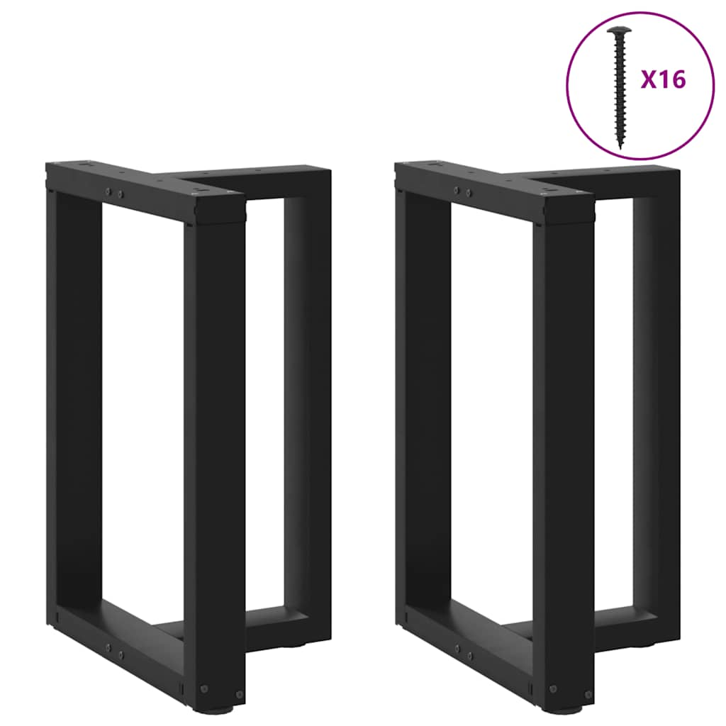 Pieds de table à manger forme de T 2 pcs noir 60x35x(72-73) cm