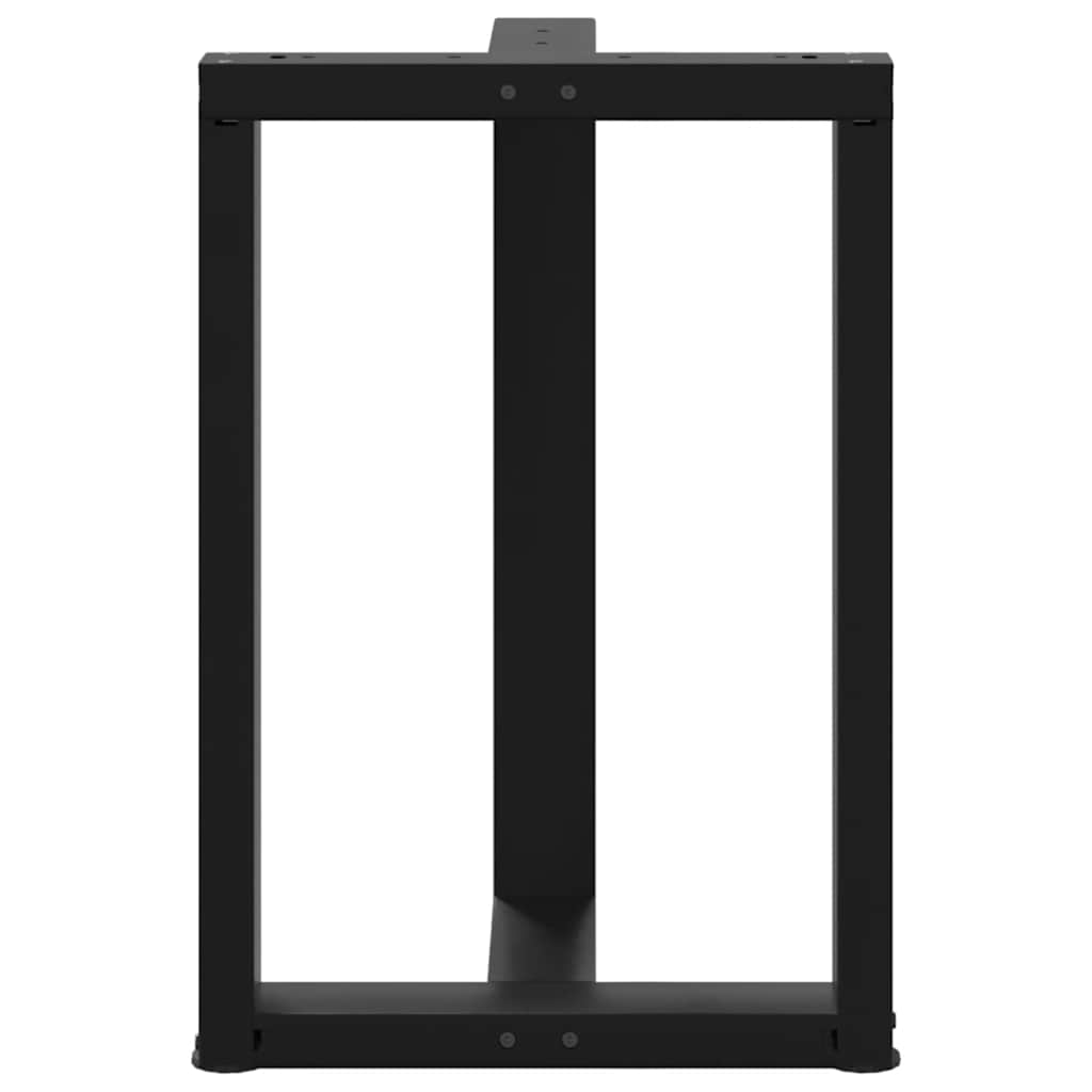 Pieds de table à manger forme de T 2 pcs noir 60x35x(72-73) cm