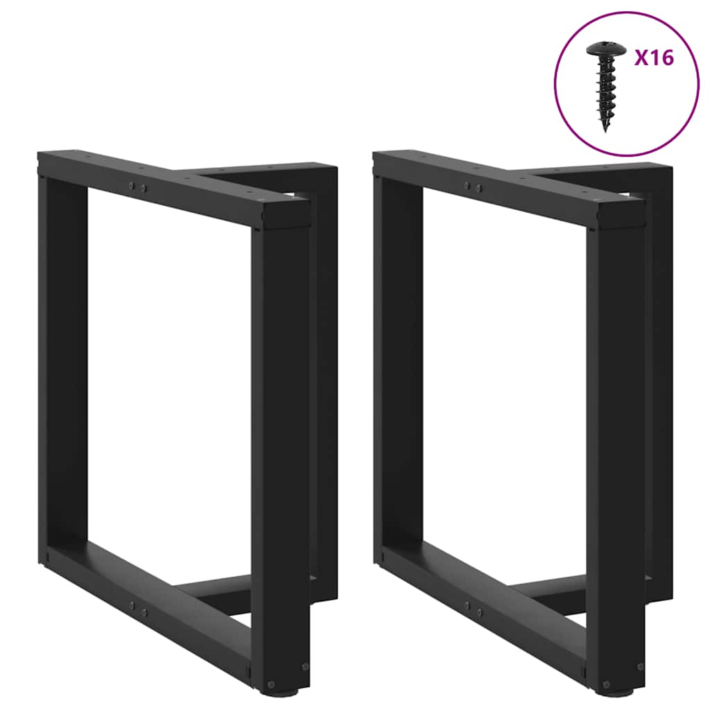 Pieds de table à manger forme de T 2 pcs noir 70x35x(72-73) cm