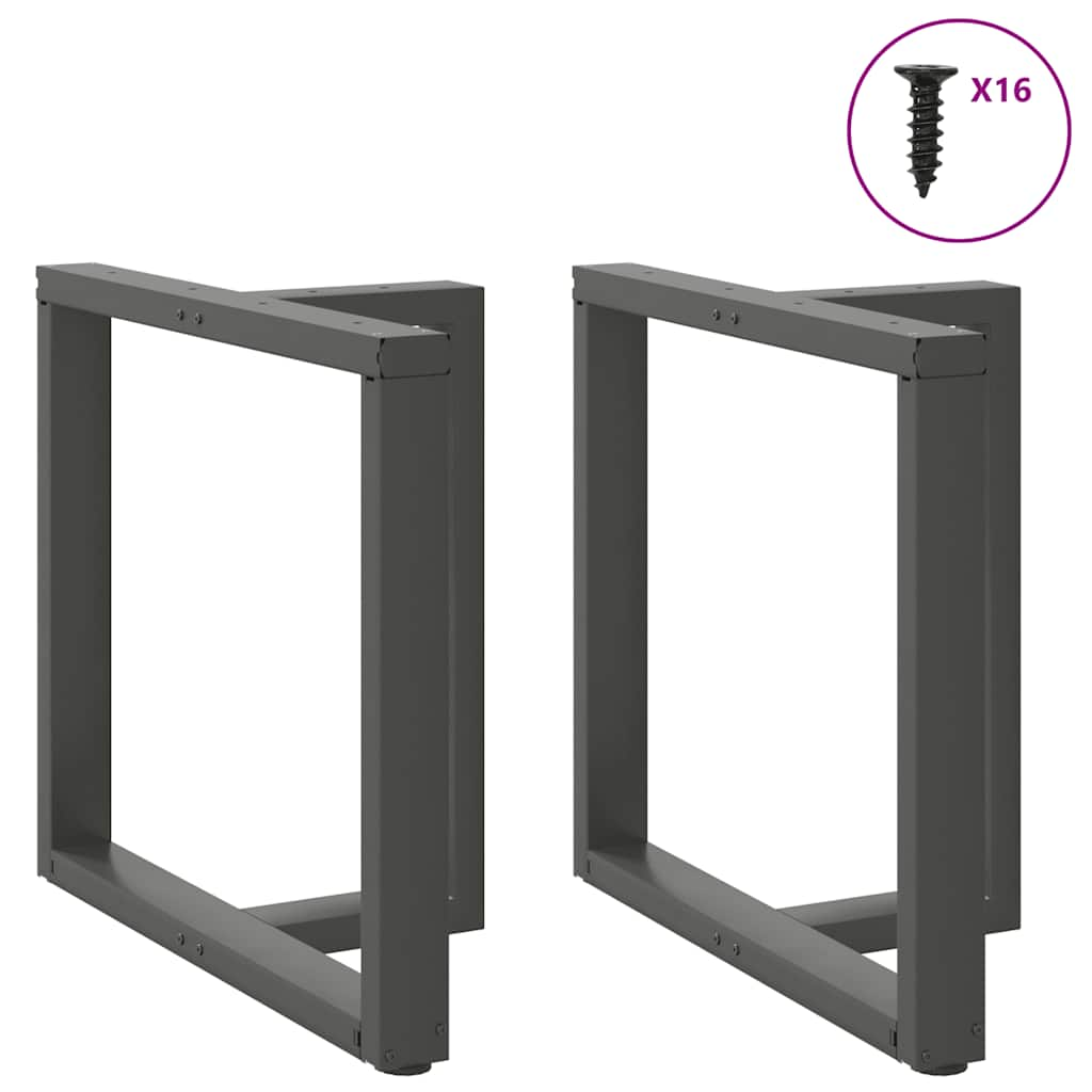 Pieds de table à manger forme de T 2 pcs 80x35x(72-73) cm acier