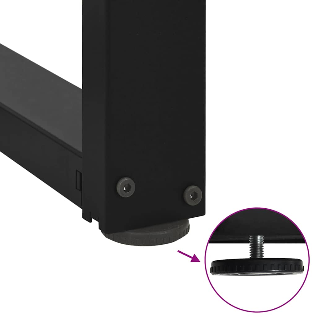 Esstischbeine T-Form 2 Stück schwarz 100x35x(72-73) cm