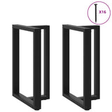 Pieds de table de bar forme de T 2 pcs noir 60x35x(91-92) cm