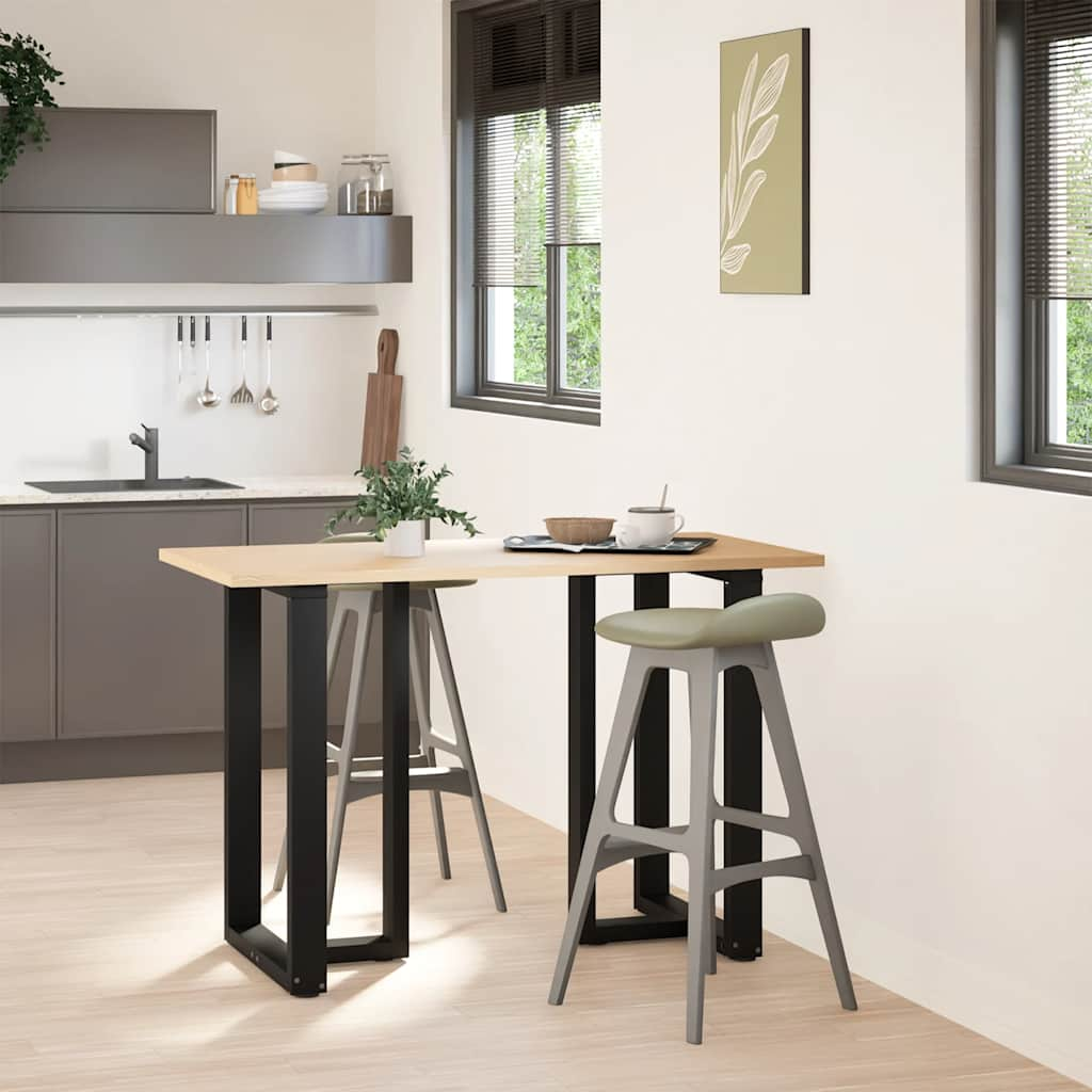 Pieds de table de bar forme de T 2 pcs noir 60x35x(91-92) cm