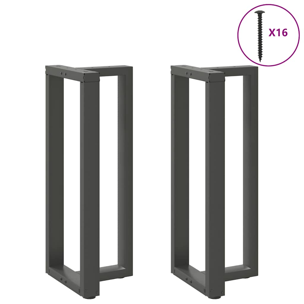 Pieds de table de bar forme de T 2 pcs anthracite acier