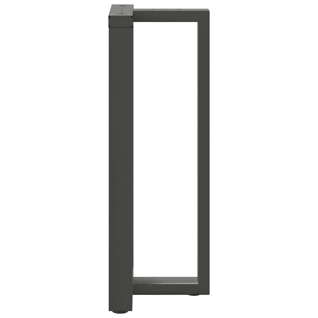 Pieds de table de bar forme de T 2 pcs anthracite acier