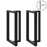 Pieds de table de bar forme de T 2 pcs noir 60x35x(101-102) cm