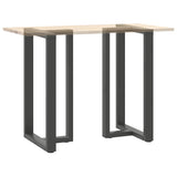 Pieds de table de bar forme de T 2 pcs anthracite acier