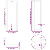 Bartischbeine T-Form 2 Stück schwarz 40x35x(111-112) cm