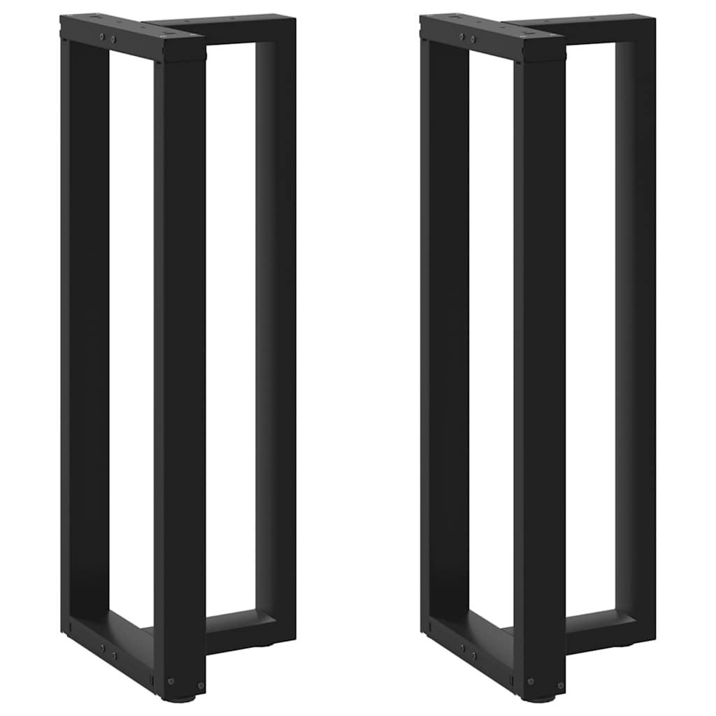 Pieds de table de bar forme de T 2 pcs noir 50x35x(111-112) cm