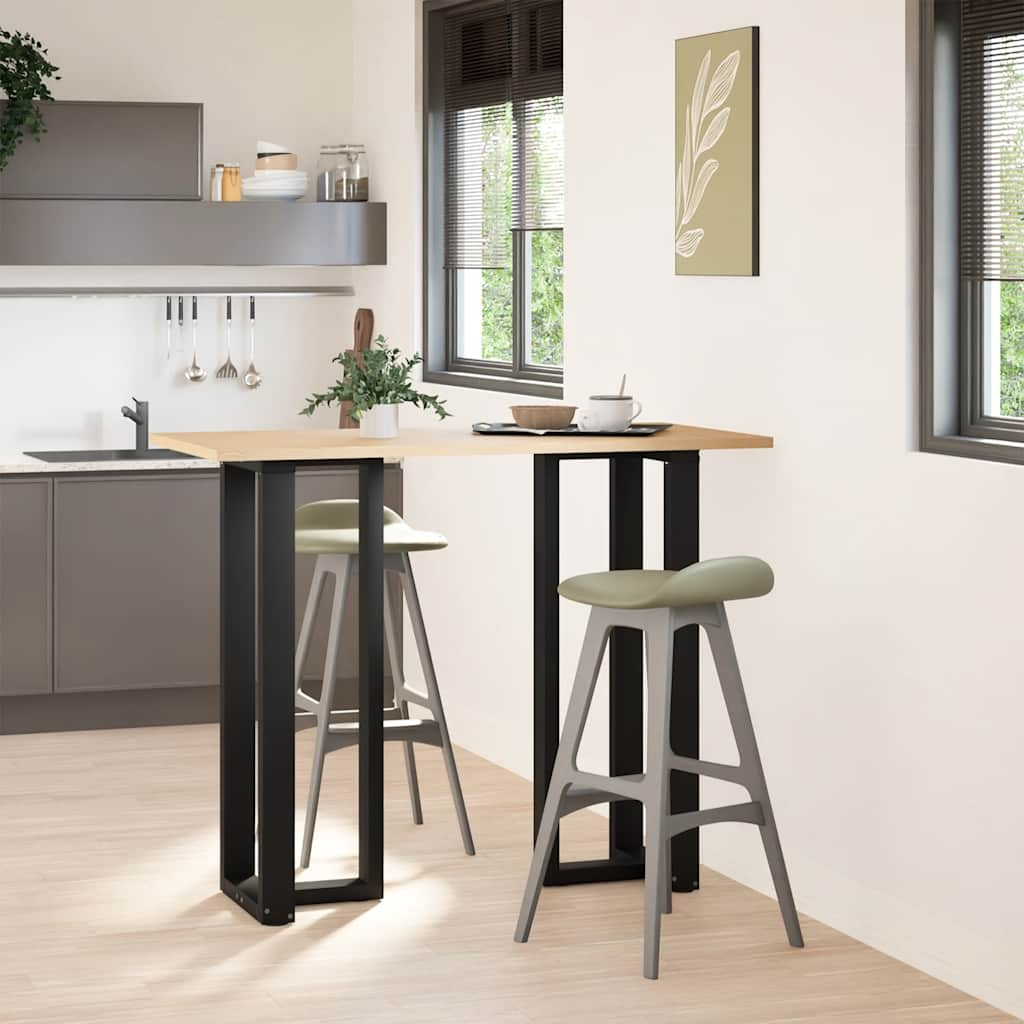 Pieds de table de bar forme de T 2 pcs noir 50x35x(111-112) cm