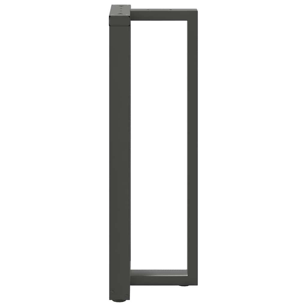 Pieds de table de bar forme de T 2 pcs anthracite acier