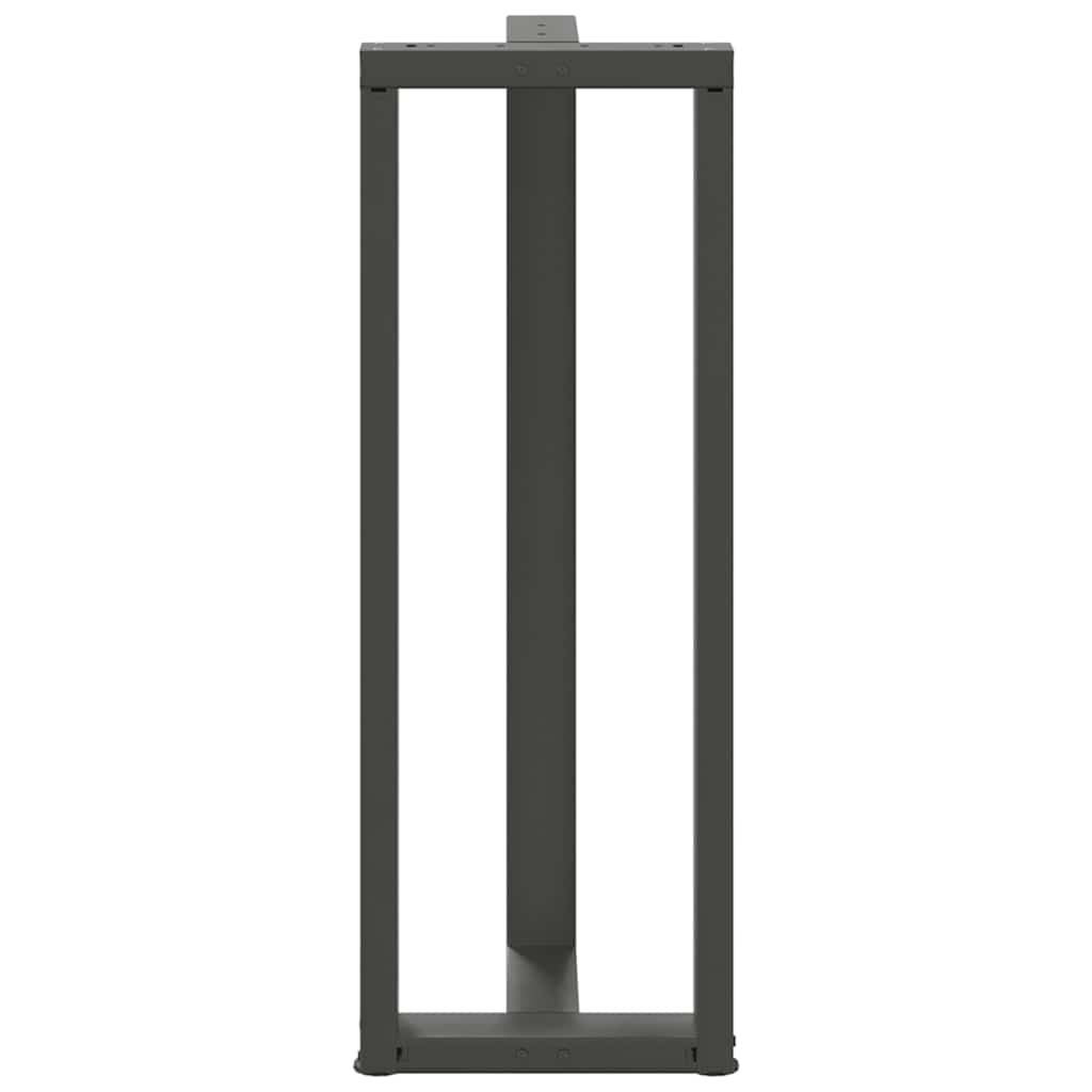 Pieds de table de bar forme de T 2 pcs anthracite acier