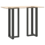 Pieds de table de bar forme de T 2 pcs anthracite acier