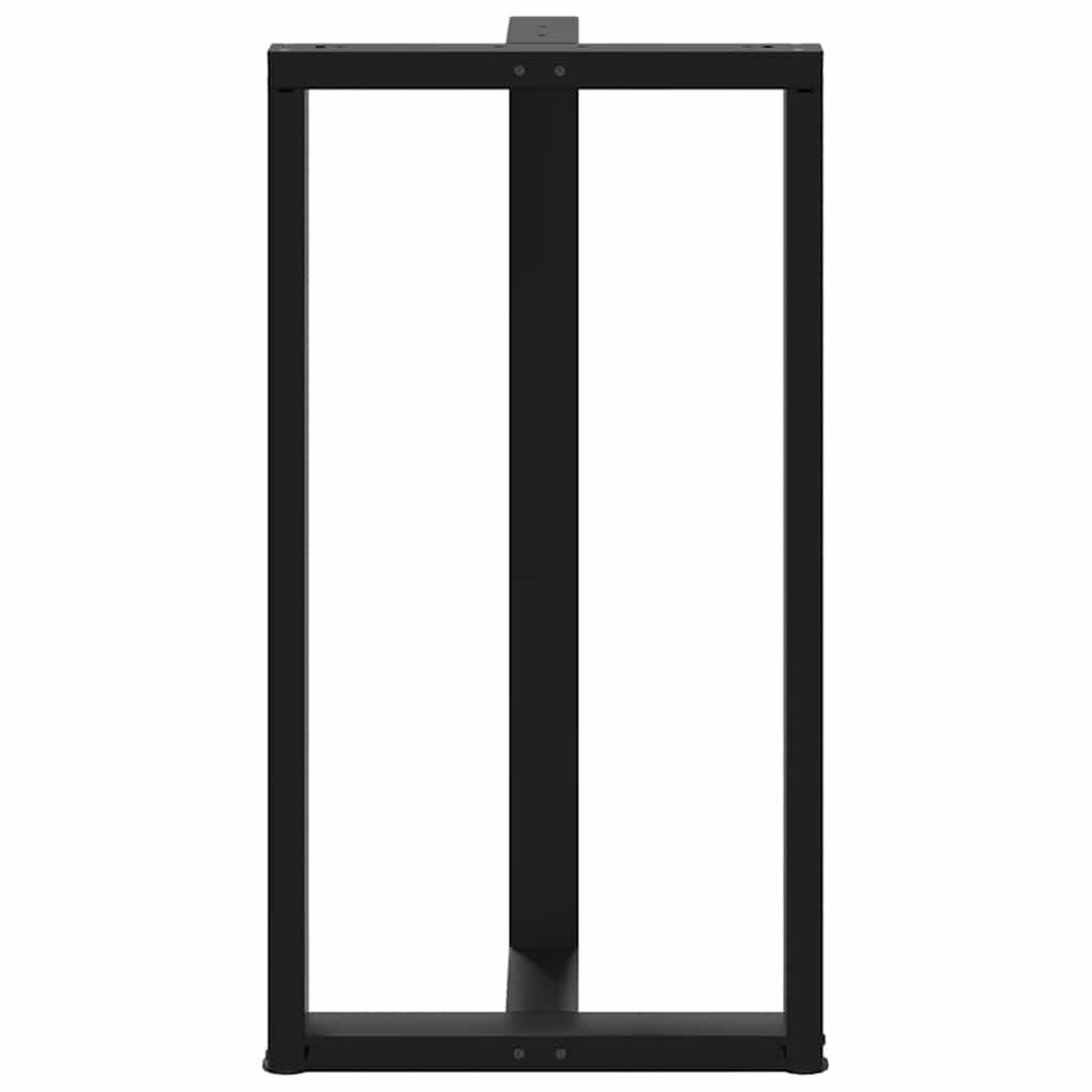 Pieds de table de bar forme de T 2 pcs noir 60x35x(111-112) cm