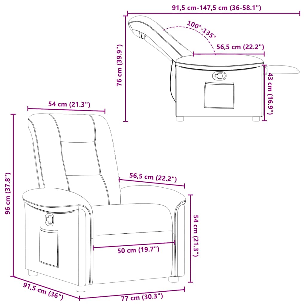 Fauteuil inclinable Rouge bordeaux Tissu