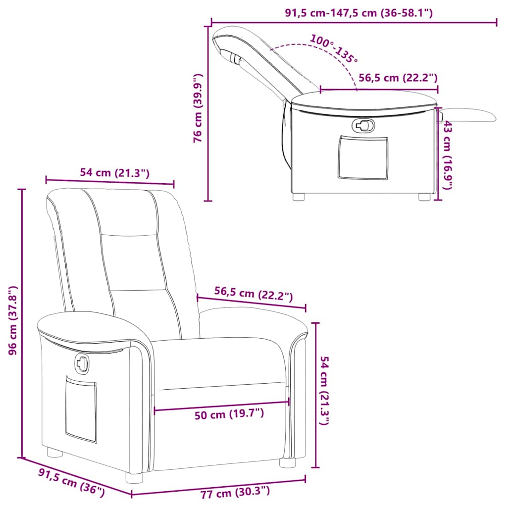 Fauteuil inclinable gris nuage tissu