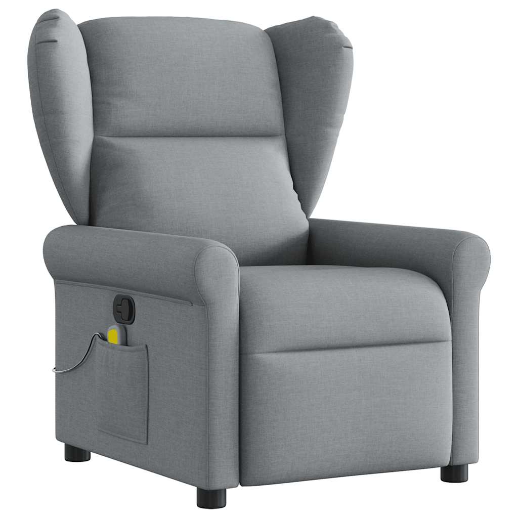 Fauteuil de massage inclinable Gris clair Tissu