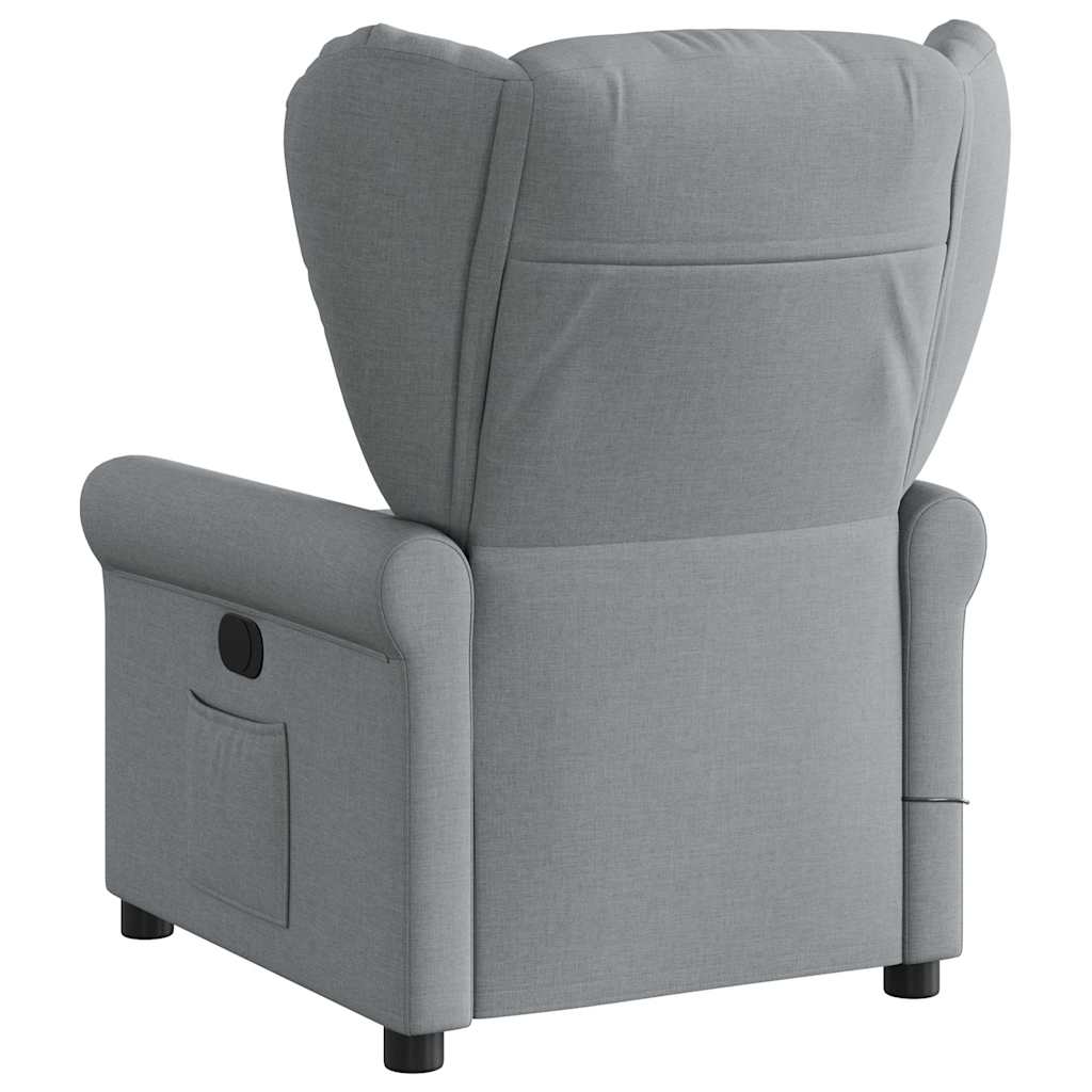 Fauteuil de massage inclinable Gris clair Tissu