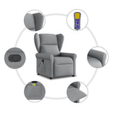 Fauteuil de massage inclinable Gris clair Tissu