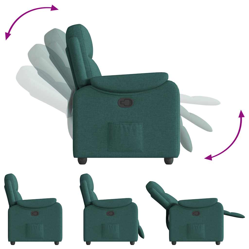 Fauteuil inclinable Vert foncé Tissu