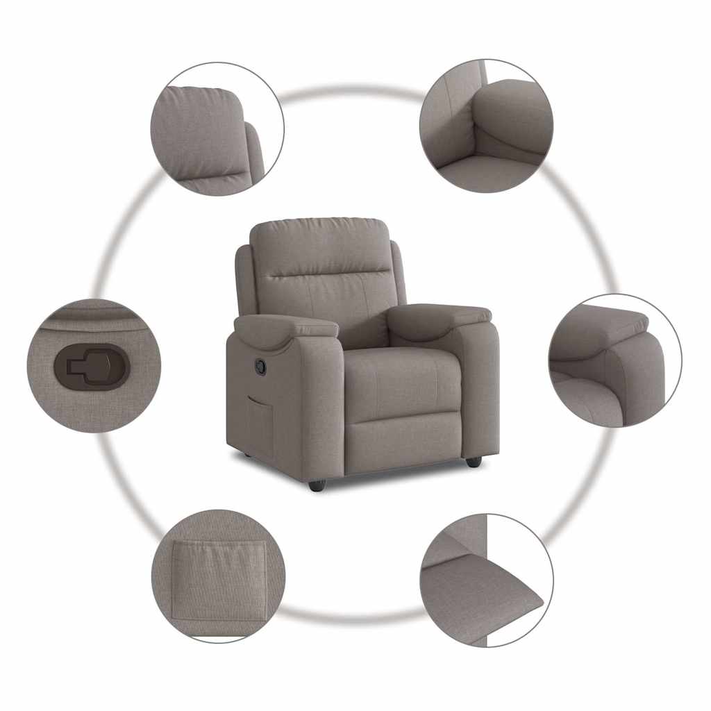 Fauteuil inclinable Taupe Tissu