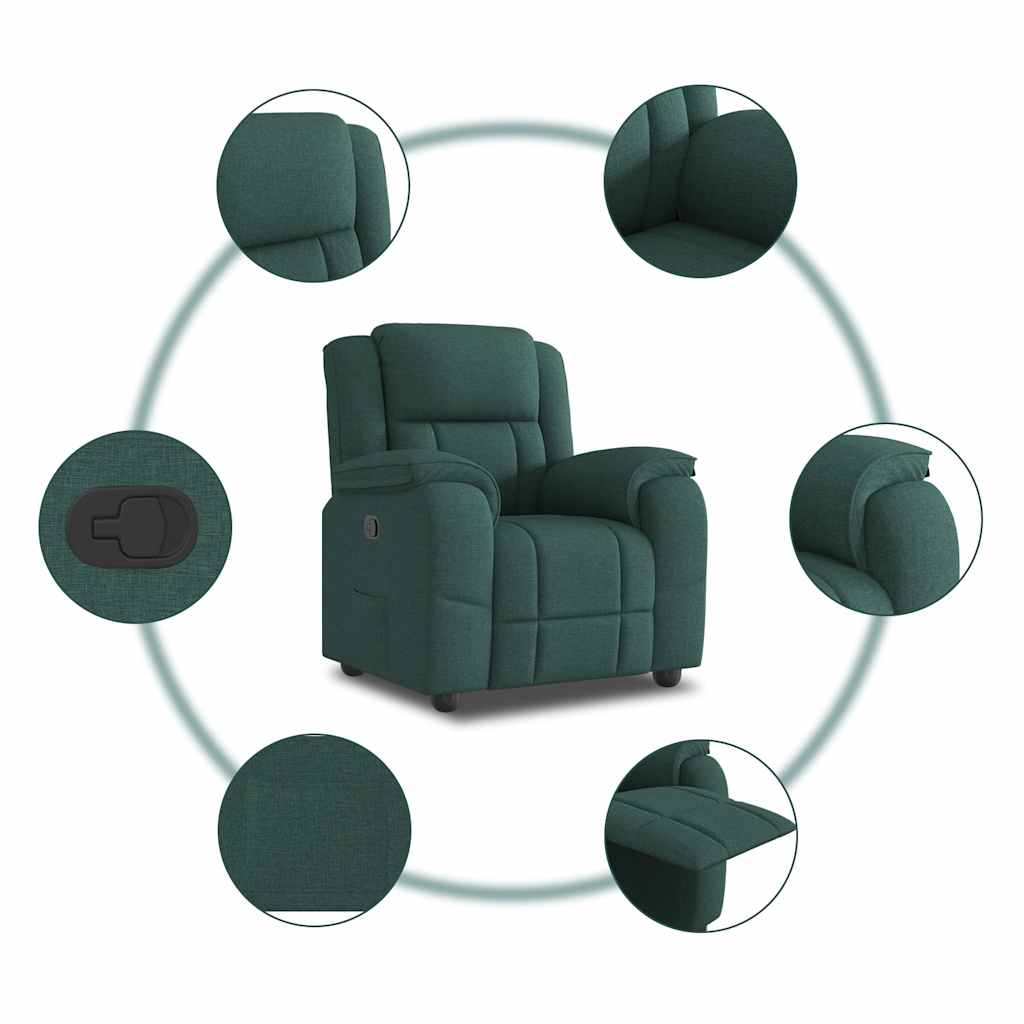 Fauteuil inclinable Vert foncé Tissu