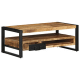 Table basse 90x50x36 cm bois de manguier massif brut