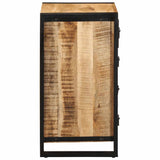 Armoire à tiroir 40x40x90 cm bois de manguier massif brut