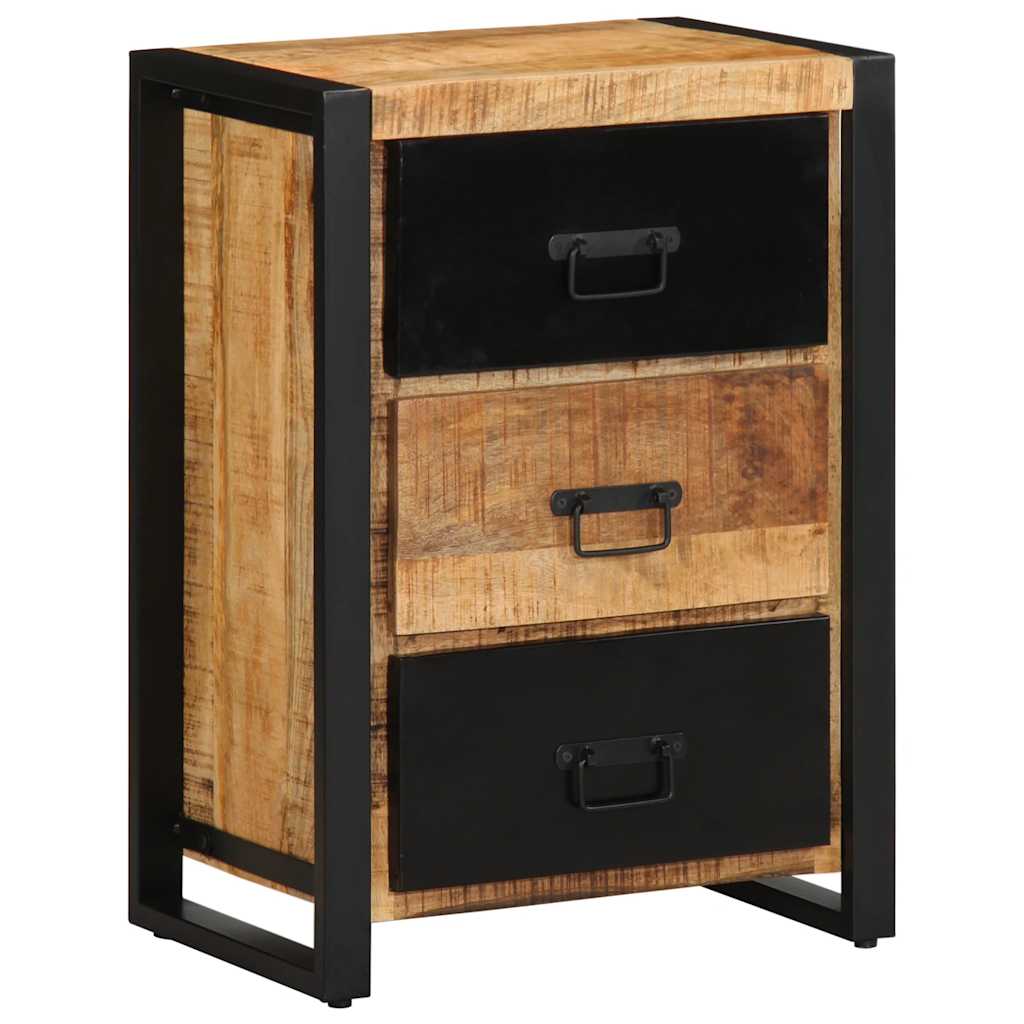 Armoire à tiroir 50x35x70 cm bois de manguier massif brut