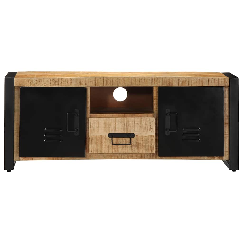 Meuble TV 100x30x40 cm bois massif de manguier brut