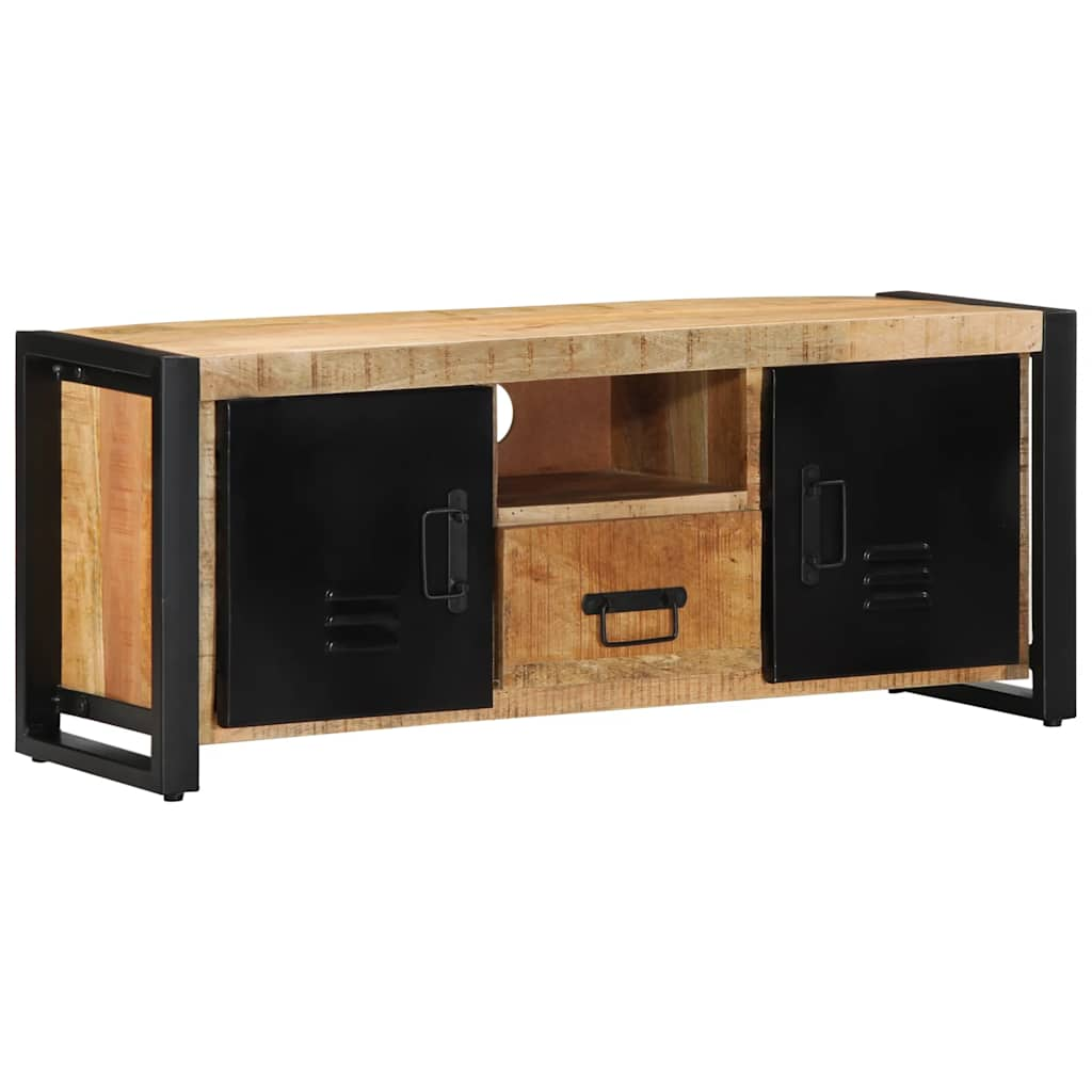 Meuble TV 100x30x40 cm bois massif de manguier brut